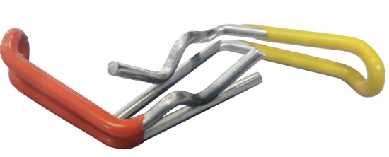 ERGO CLIP, BULK ZINC PLATED STEEL FOR 1/2 AND 5/8 DIAMETER PIN - VINYL COATED, VARIOUS COLORS